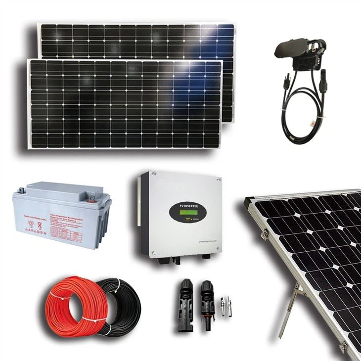 Panel solar dengan bateri dan penyongsang